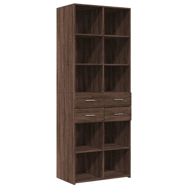 vidaXL Ντουλάπι Καφέ Δρυς 70x42,5x185 εκ. από Επεξεργασμένο Ξύλο