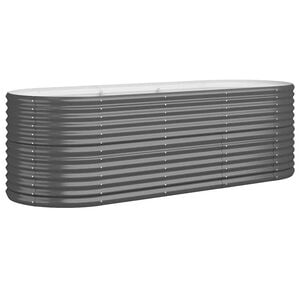 vidaXL Ζαρντινιέρα Ανθρακί 224x80x68 εκ Γαλβανισμένος χάλυβας