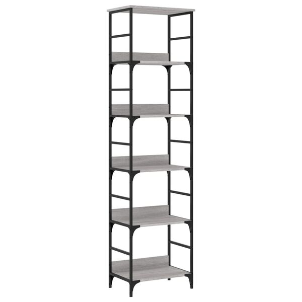 vidaXL Βιβλιοθήκη Γκρι Sonoma 50x33x188,5 εκ. Επεξεργασμένο Ξύλο