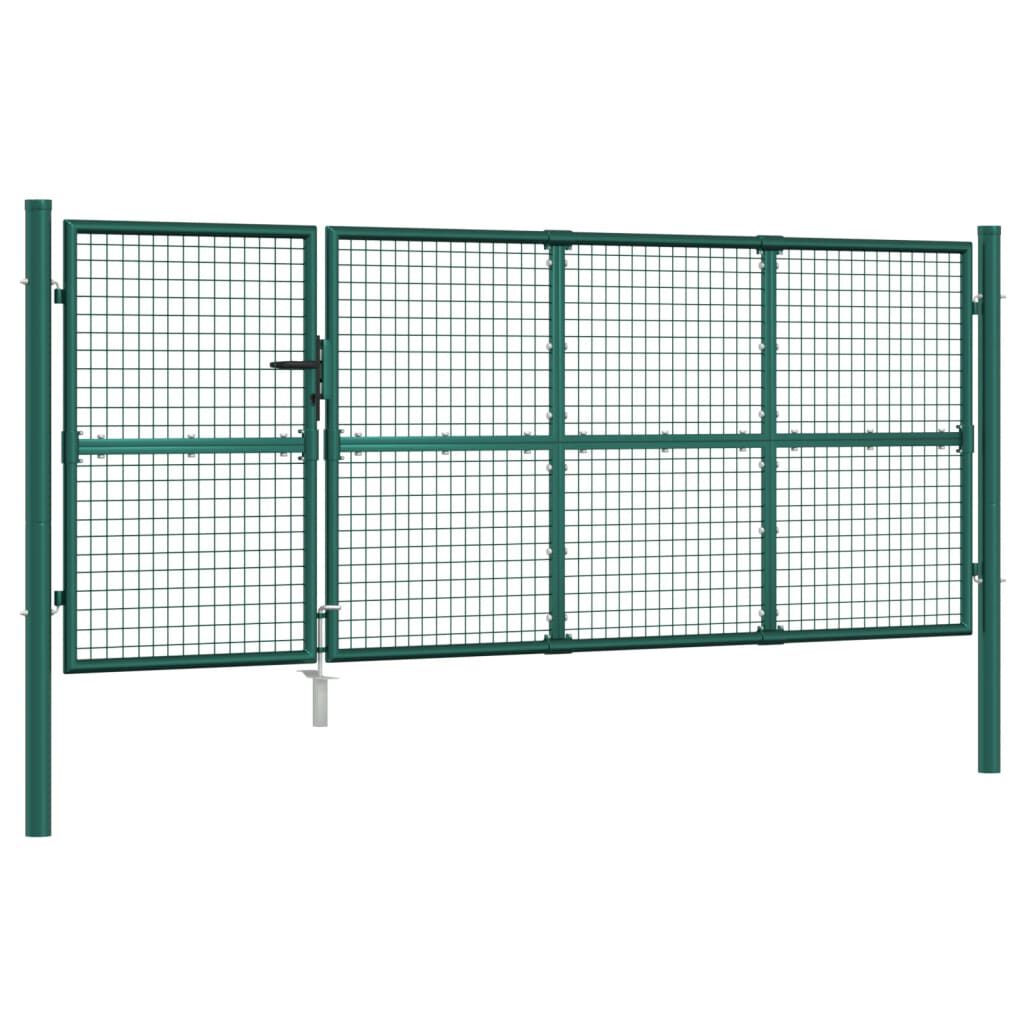 vidaXL Πόρτα Περίφραξης με Πλέγμα Πράσινη 350 x 175 εκ. Γαλβαν. Ατσάλι