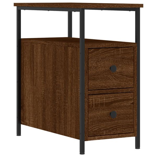 vidaXL Κομοδίνα 2 τεμ. Καφέ Δρυς 30 x 60 x 60 εκ. από Επεξεργ. Ξύλο