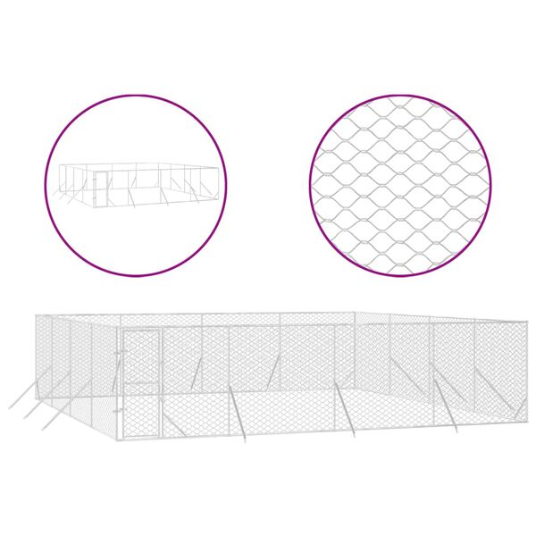 vidaXL &Kappa;&lambda;&omicron;&upsilon;&beta;ί &Sigma;&kappa;ύ&lambda;&omicron;&upsilon; &Epsilon;&xi;&omega;&tau;&epsilon;&rho;. &Chi;ώ&rho;&omicron;&upsilon; &Alpha;&sigma;&eta;&mu;ί 8x8x2 &mu;. &alpha;&pi;ό &Gamma;&alpha;&lambda;&beta;&alpha;&nu;. &Alpha;&tau;&sigma;ά&lambda;&iota;