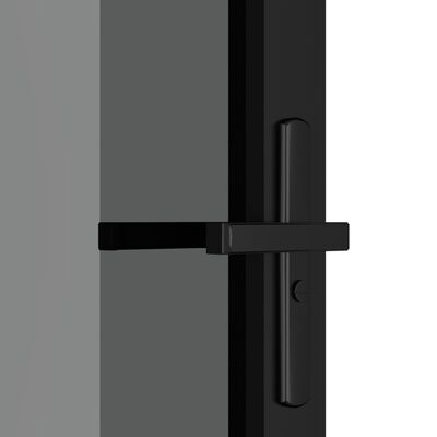 vidaXL Εσωτερική Πόρτα 93x201,5 εκ. Μαύρη ESG Γυαλί και Αλουμίνιο
