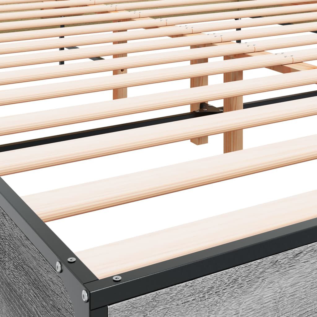 vidaXL Πλαίσιο Κρεβατιού Γκρι Sonoma 120 x 190εκ. Επεξ. Ξύλο & Μέταλλο