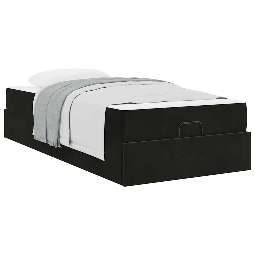 vidaXL Σκελετός Κρεβατιού με στρώμα Μαύρο 80 x 200 cm Βελούδο
