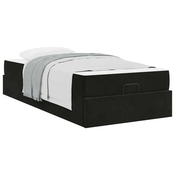 vidaXL Σκελετός Κρεβατιού με στρώμα Μαύρο 80 x 200 cm Βελούδο