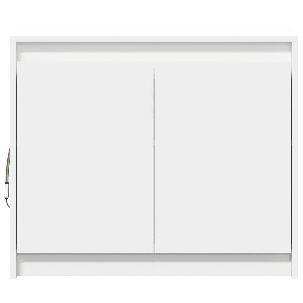 vidaXL Μπουφές με Φώτα LED Λευκός 72x34x61 εκ. από Επεξεργασμένο Ξύλο