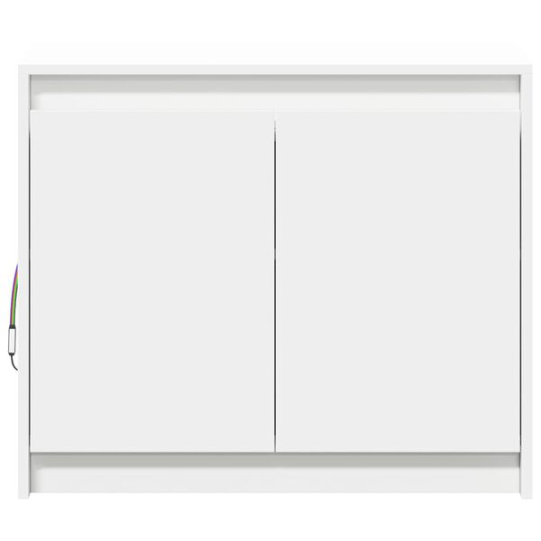vidaXL Μπουφές με Φώτα LED Λευκός 72x34x61 εκ. από Επεξεργασμένο Ξύλο