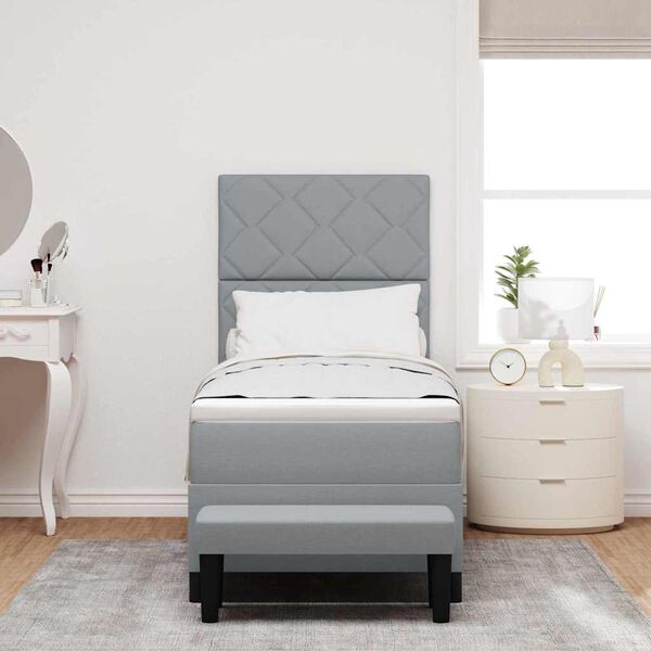 vidaXL Κρεβάτι με ελατήρια με στρώμα Ανοιχτό γκρι 80 x 200 cm