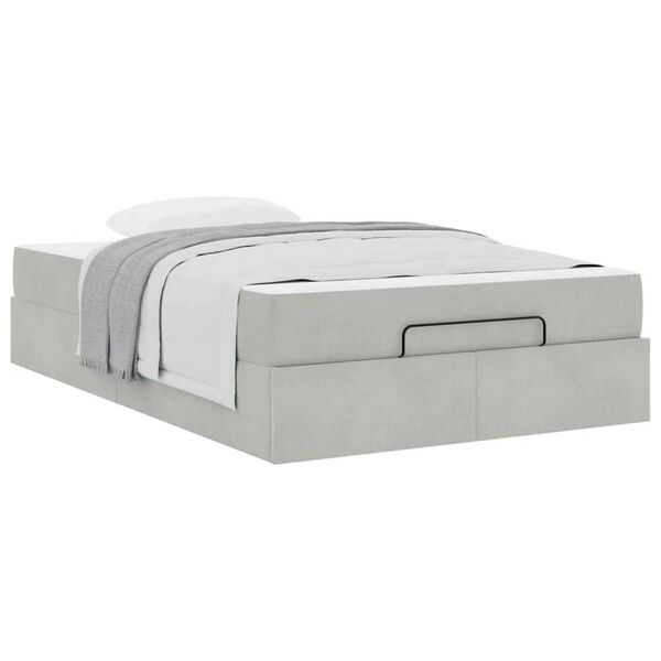 vidaXL Σκελετός Κρεβατιού Ανοιχτό γκρι 120 x 190 cm Βελούδο