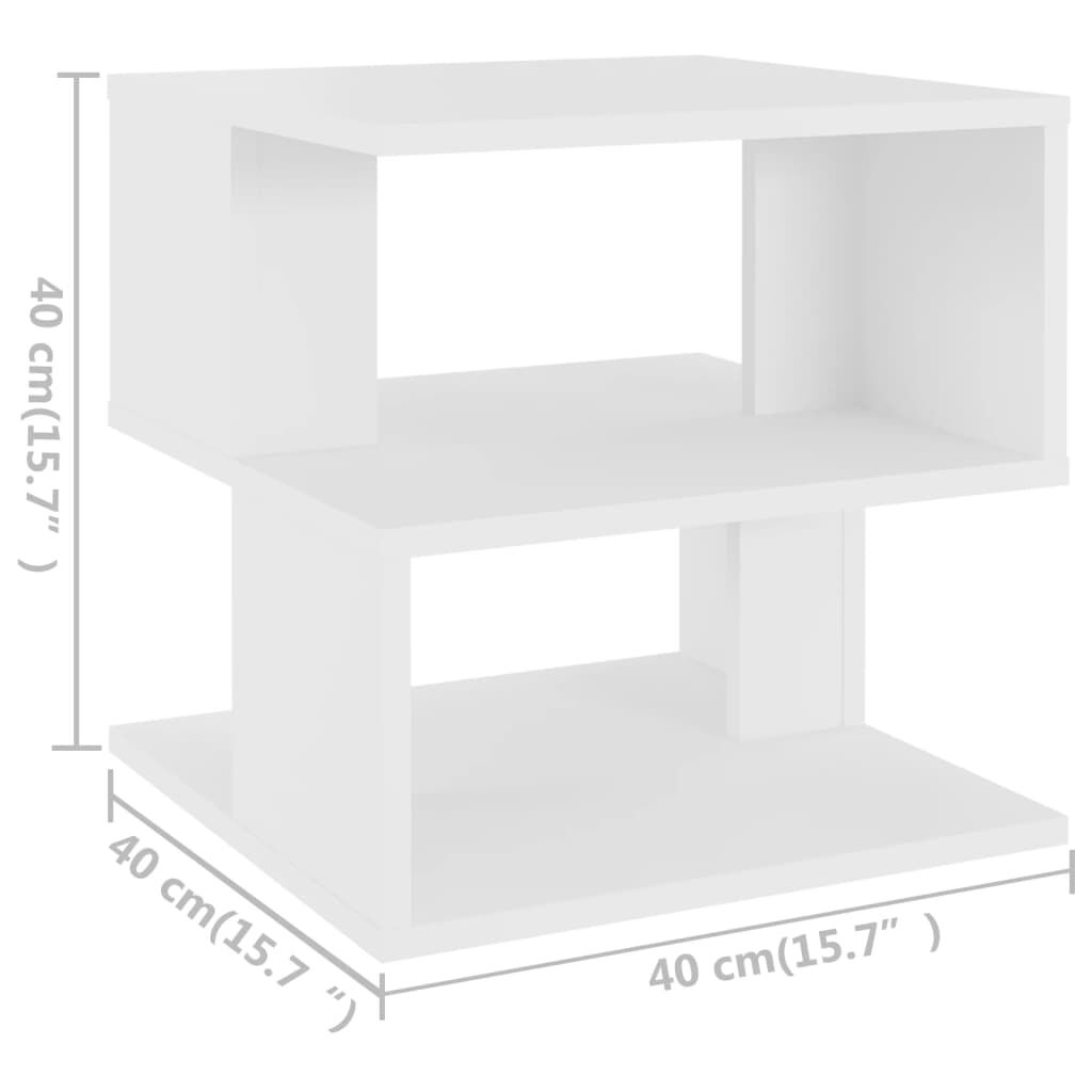 vidaXL Τραπέζι Βοηθητικό Λευκό 40 x 40 x 40 εκ. από Επεξ. Ξύλο