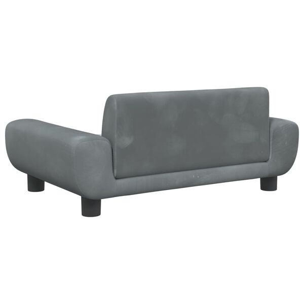 vidaXL Καναπές Παιδικός Σκούρο Γκρι 70 x 45 x 33 εκ. από Βελούδο