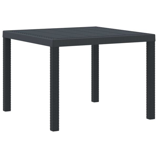 vidaXL Τραπέζι Κήπου Ανθρακί 100x100x73 εκ. Πολυκαρμπονικό
