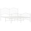 vidaXL Πλαίσιο Κρεβατιού με Κεφαλάρι/Ποδαρικό Λευκό 135x190εκ. Μέταλλο