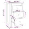 vidaXL Κομοδίνα 2 τεμ. Καφέ Μελί 40x35x61,5 εκ. από Μασίφ Ξύλο Πεύκου