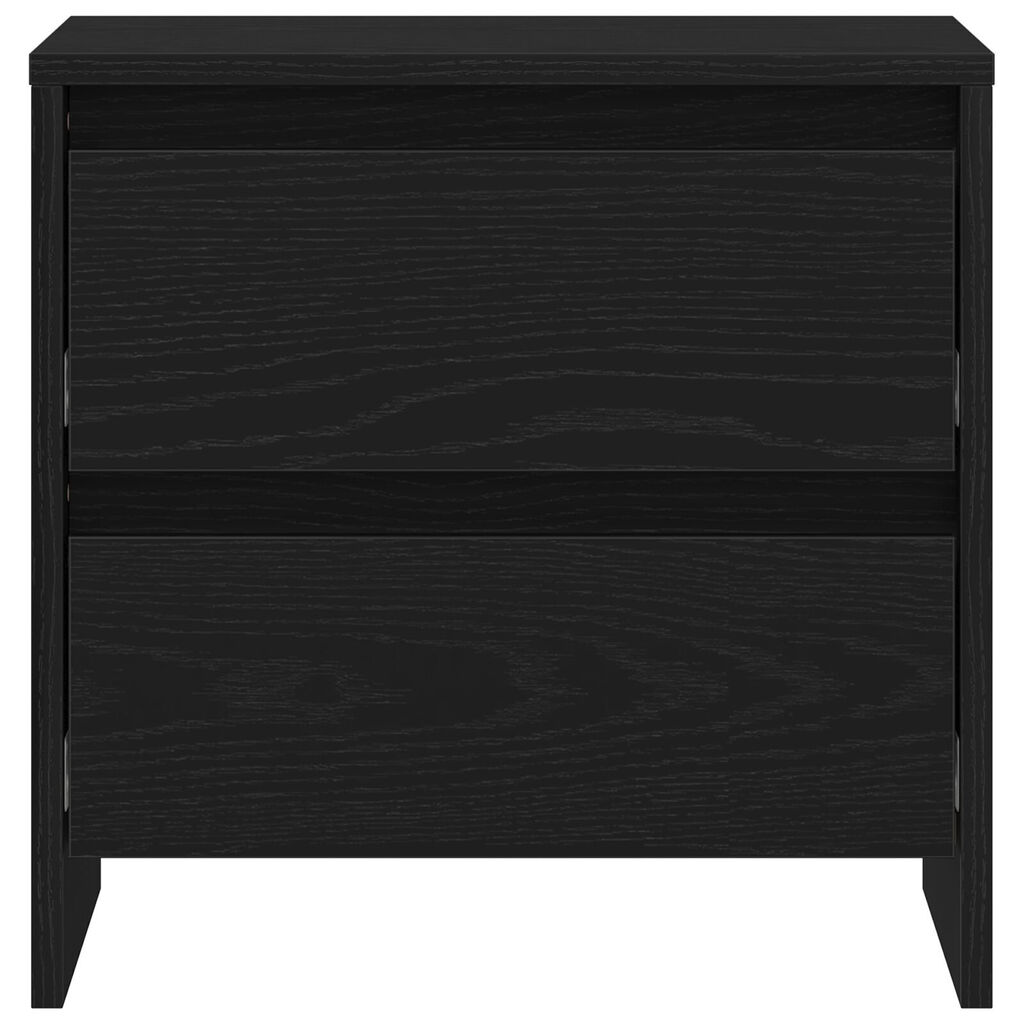 vidaXL Κομοδίνο 2 τεμ Μαύρο Δρυς 45x34x44,5 εκ Επεξεργασμένο ξύλο