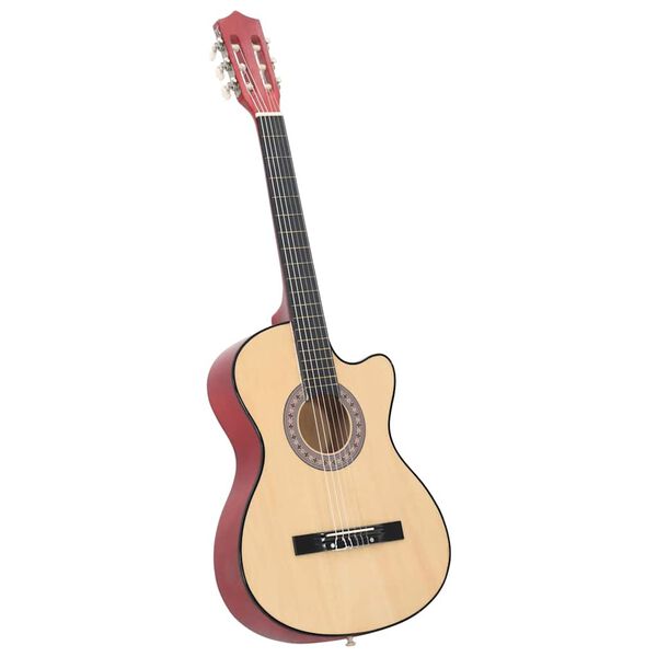 vidaXL Ακουστική Κιθάρα Western Cutaway Σετ 12 Τεμ. 6 Χορδές 38"