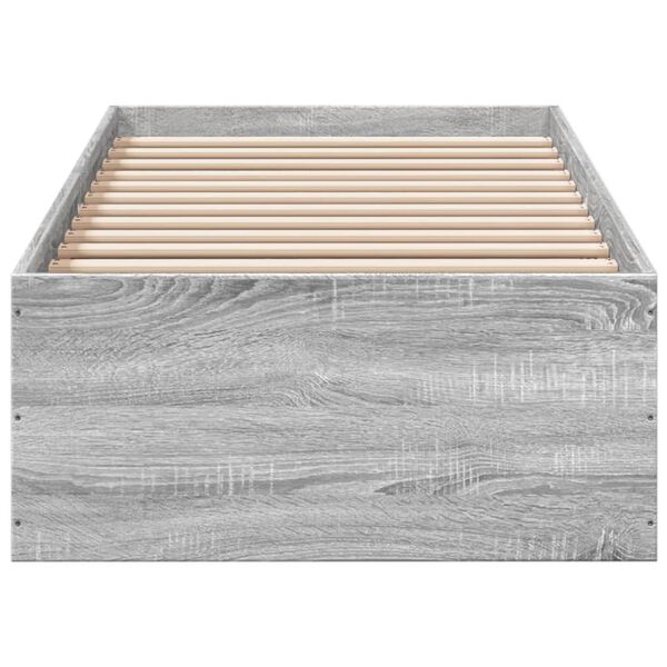 vidaXL Πλαίσιο Κρεβατιού Γκρι Sonoma 75x190 εκ. Επεξεργασμένο Ξύλο
