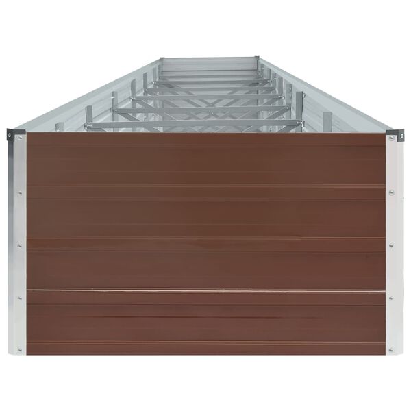 vidaXL Ζαρντινιέρα Υπερυψωμένη Καφέ 600x80x45 εκ. Γαλβαν. Χάλυβας