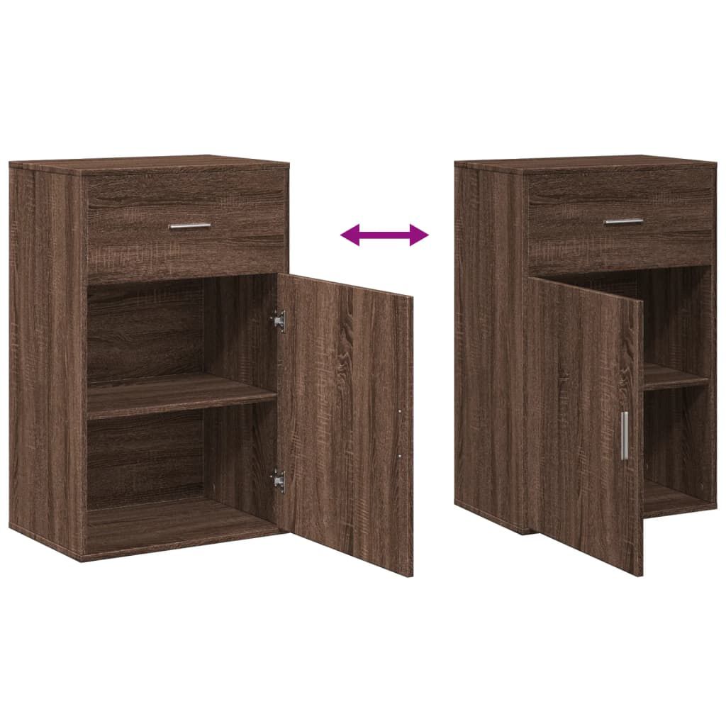 vidaXL Ραφιέρα με Ντουλάπια Καφέ Δρυς 56,5x39x90εκ. Επεξεργασμένο Ξύλο