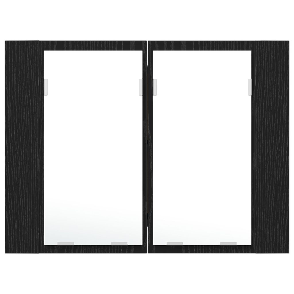 vidaXL LED Καθρέφτης Μπάνιου Ντουλάπας Μαύρο Δρυς 60x12x45 εκ. Από Ξύλο