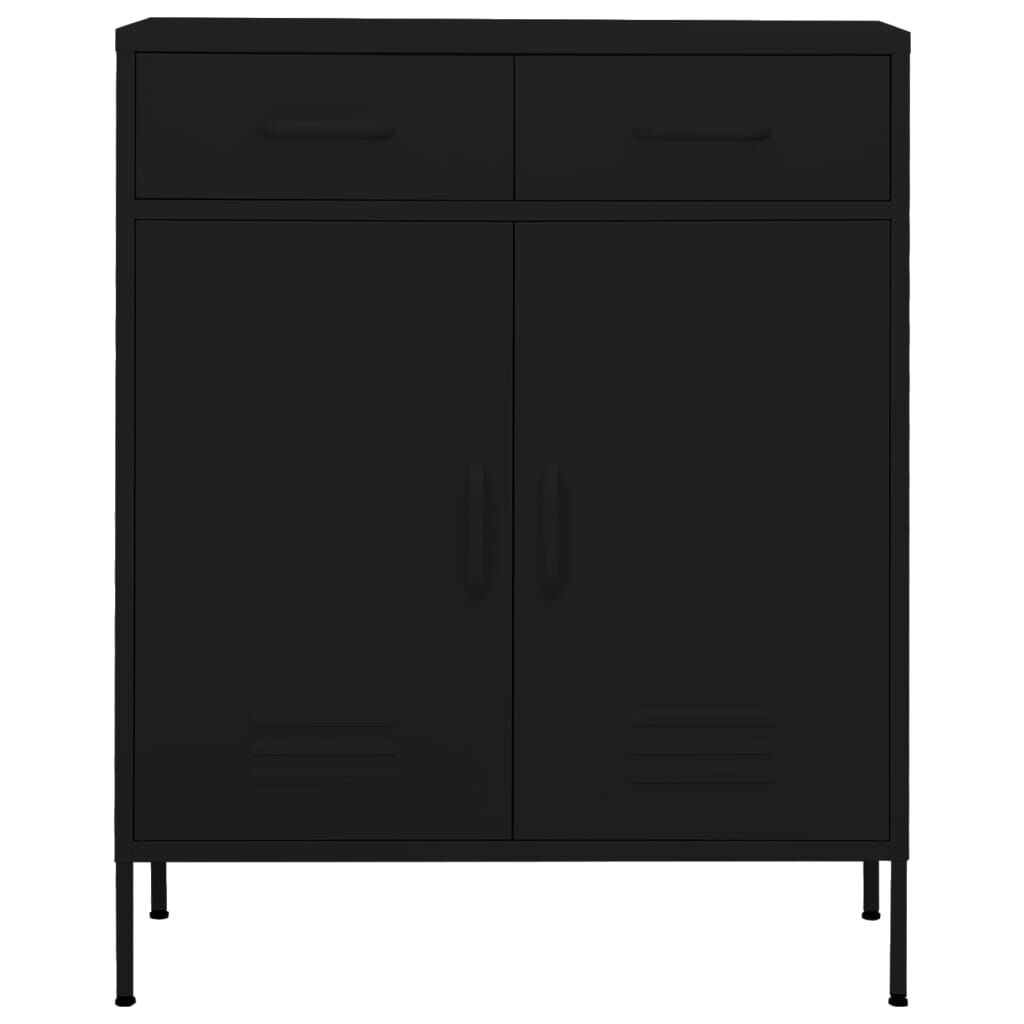 vidaXL Ντουλάπι Αποθήκευσης Μαύρο 80 x 35 x 101,5 εκ. από Ατσάλι