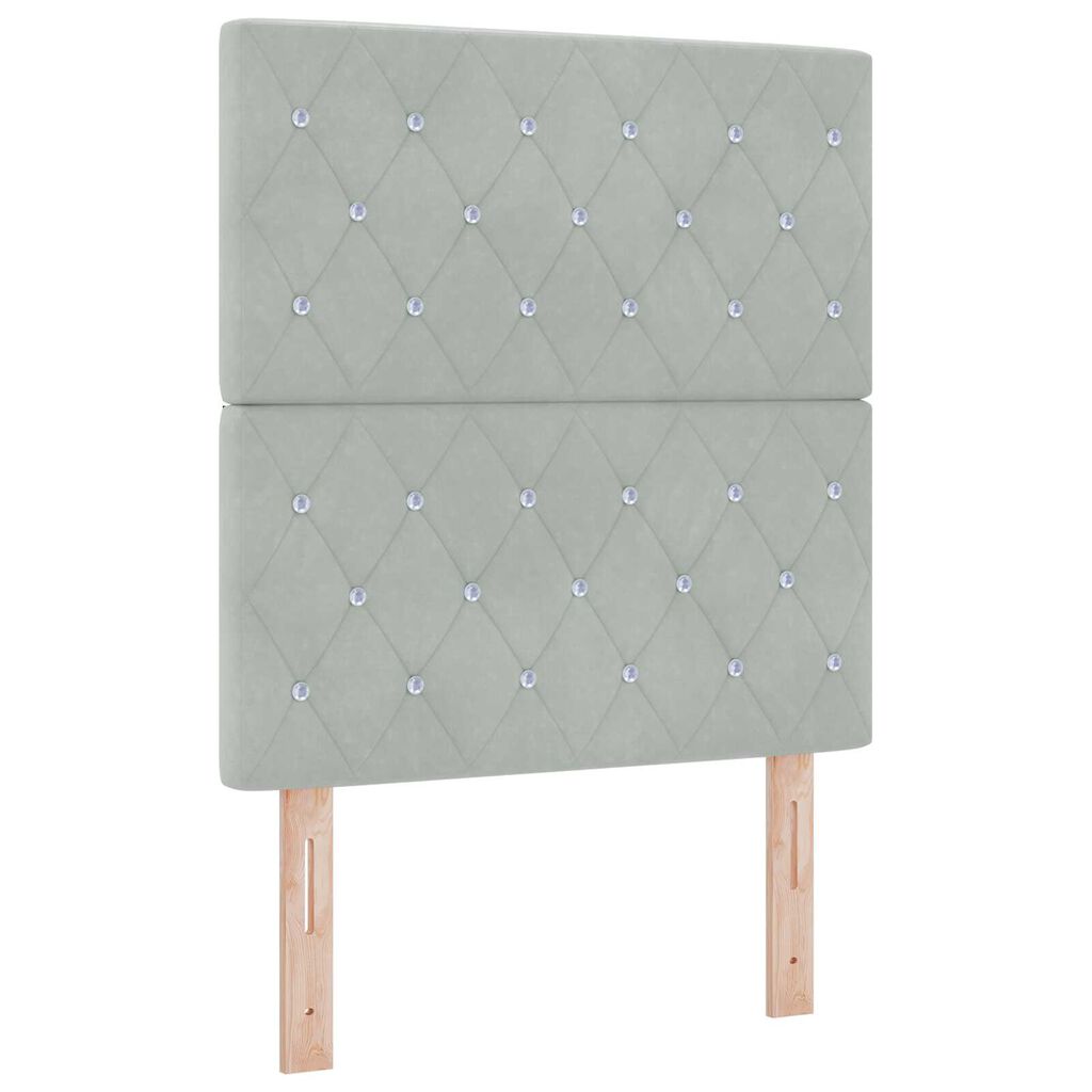 vidaXL Κρεβάτι με ελατήρια Ανοιχτό γκρι 80 x 200 cm Βελούδο