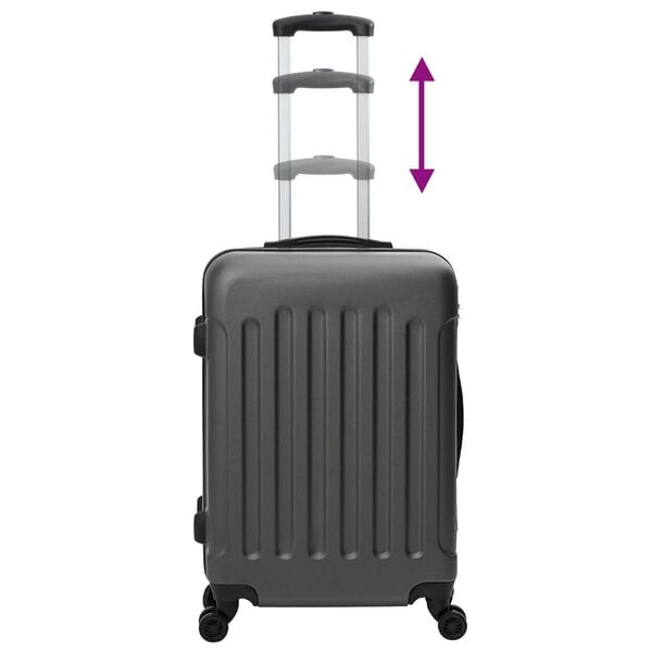 vidaXL Σετ βαλιτσών 3 τεμ Σκληρού ΚαShell Σκούρο Γκρι 20'' 24'' 28'' ABS