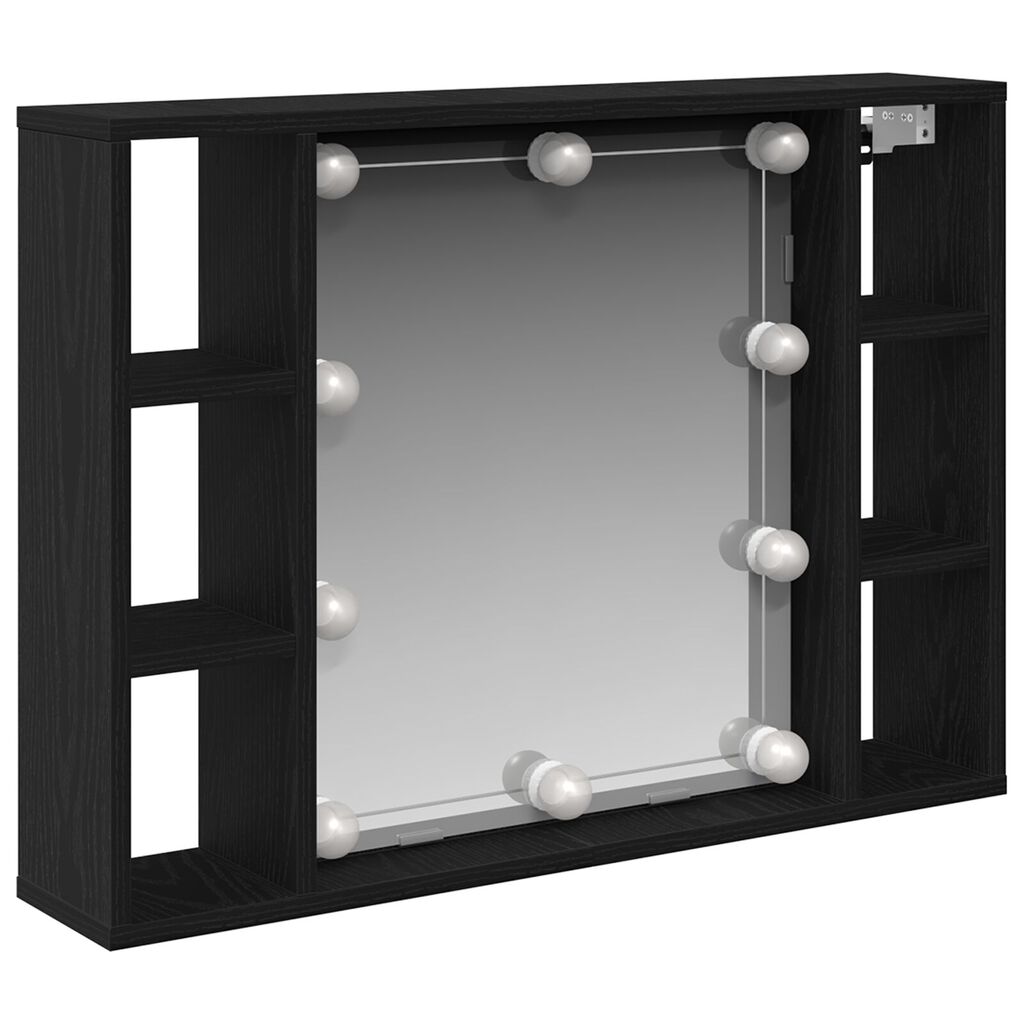 vidaXL Καθρέφτης Ντουλάπι LED - Μαύρη Δρυς - 76x15x55 εκ. - Κατασκευασμένο από Επεξεργασμένο Ξύλο