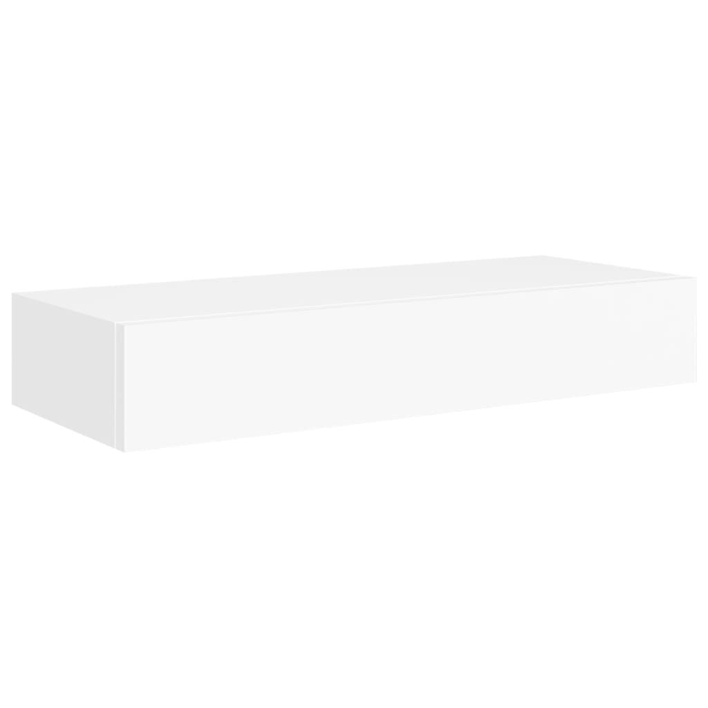 vidaXL Ράφι Επιτοίχιο με Συρτάρι Λευκό 60 x 23,5 x 10 εκ. από MDF