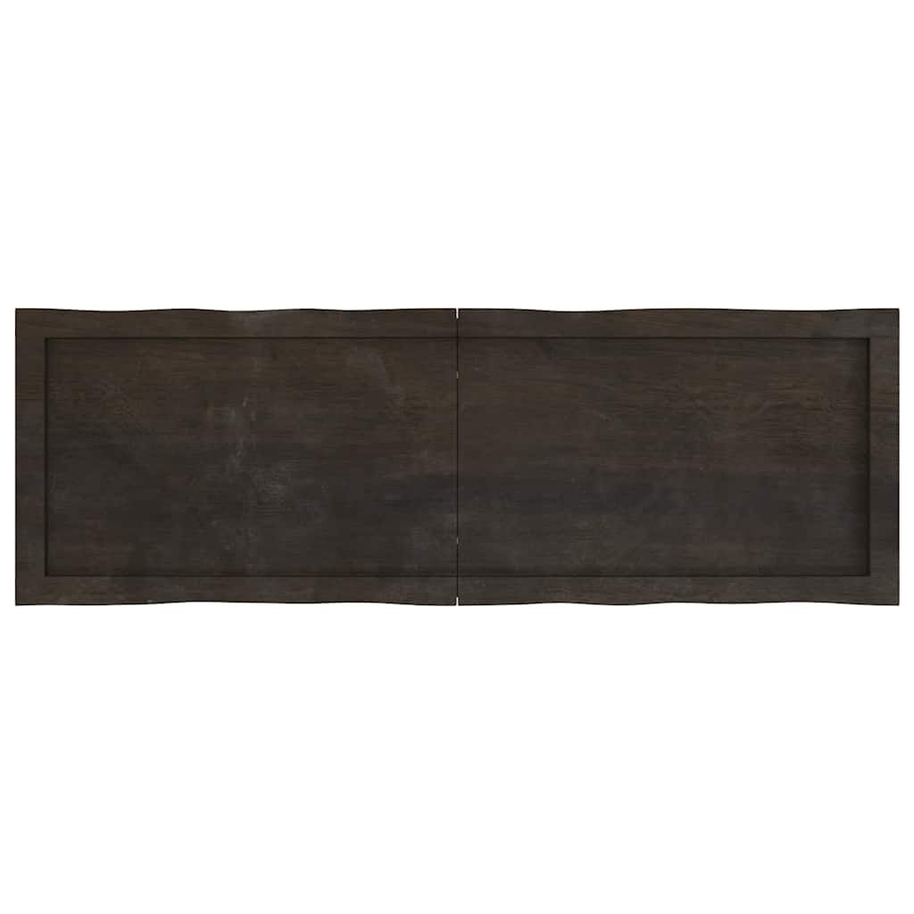 vidaXL Επιφ Τραπεζιού Αν Καφέ 120x40x(2-6)εκ.Ακατέργ. Μασίφ Ξύλο Δρυός