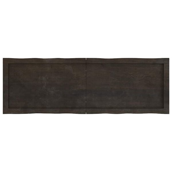 vidaXL Επιφ Τραπεζιού Αν Καφέ 120x40x(2-6)εκ.Ακατέργ. Μασίφ Ξύλο Δρυός