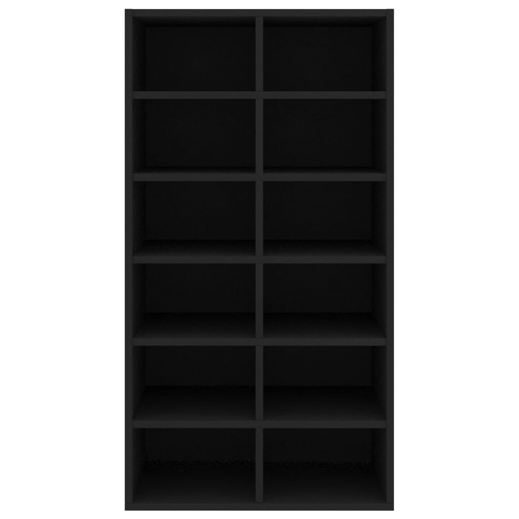 vidaXL Παπουτσοθήκη Μαύρη Δρυς 54x34x100,5 εκ. από Επεξεργασμένο Ξύλο
