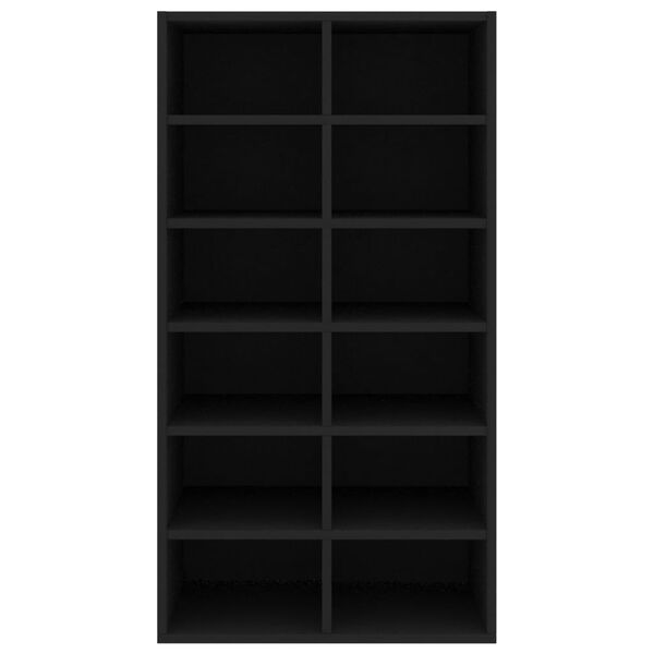 vidaXL Παπουτσοθήκη Μαύρη Δρυς 54x34x100,5 εκ. από Επεξεργασμένο Ξύλο