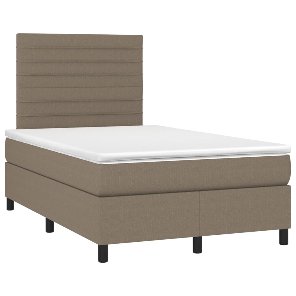 vidaXL Κρεβάτι Boxspring με Στρώμα Taupe 120x200 εκ. Υφασμάτινο