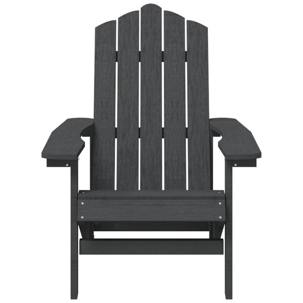 vidaXL Καρέκλες Κήπου Adirondack Ανθρακί από HDPE με Τραπεζάκι