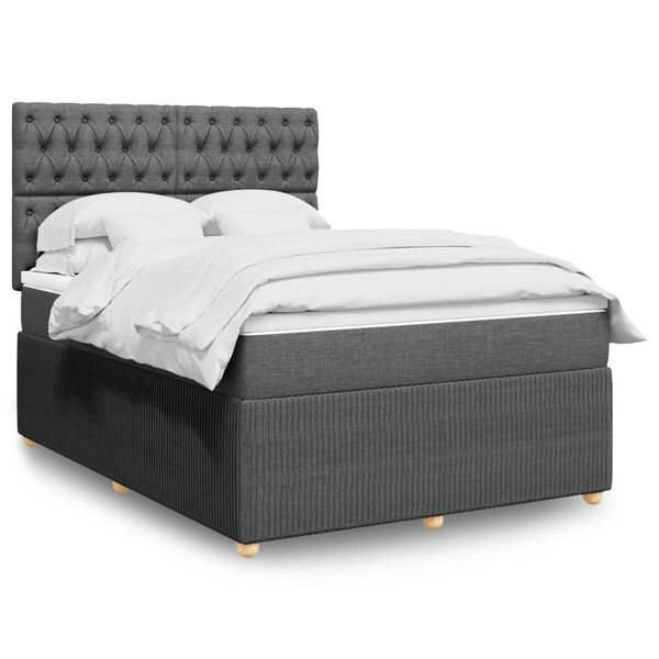 vidaXL &Kappa;&rho;&epsilon;&beta;ά&tau;&iota; Boxspring &mu;&epsilon; &Sigma;&tau;&rho;ώ&mu;&alpha; &Sigma;&kappa;&omicron;ύ&rho;&omicron; &Gamma;&kappa;&rho;&iota; 140x190 &epsilon;&kappa;. &Upsilon;&phi;&alpha;&sigma;&mu;ά&tau;&iota;&nu;&omicron;