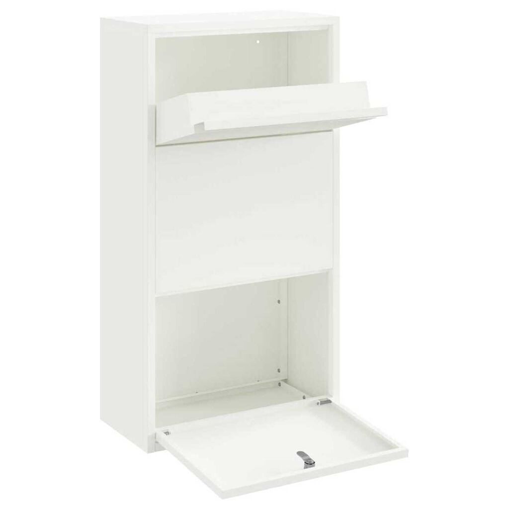 vidaXL Γραμματοκιβώτιο για Πακέτα Λευκό 44x22x82 εκ. Χάλυβας