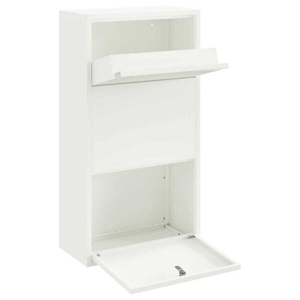 vidaXL Γραμματοκιβώτιο για Πακέτα Λευκό 44x22x82 εκ. Χάλυβας