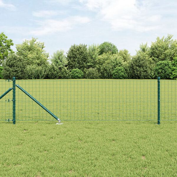 vidaXL Κατάστρωμα Φράχτη με Στέλεχος 52 τεμ Ø32 mm 120 cm Γαλβανισμένος Χάλυβας