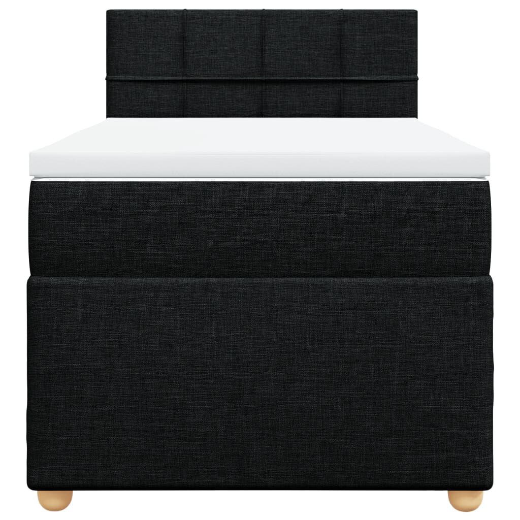 vidaXL Κρεβάτι Boxspring με Στρώμα Μαύρο 80 x 200 εκ. Υφασμάτινο