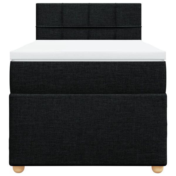 vidaXL Κρεβάτι Boxspring με Στρώμα Μαύρο 80 x 200 εκ. Υφασμάτινο