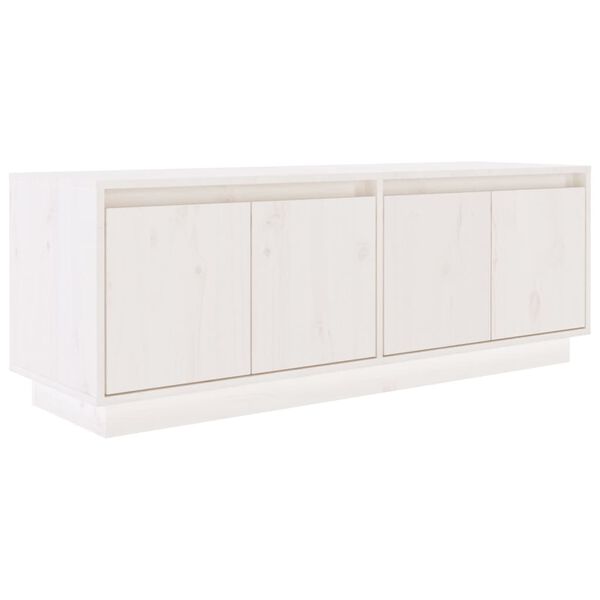 vidaXL Έπιπλο Τηλεόρασης Λευκό 110 x 34 x 40 εκ. από Μασίφ Ξύλο Πεύκου