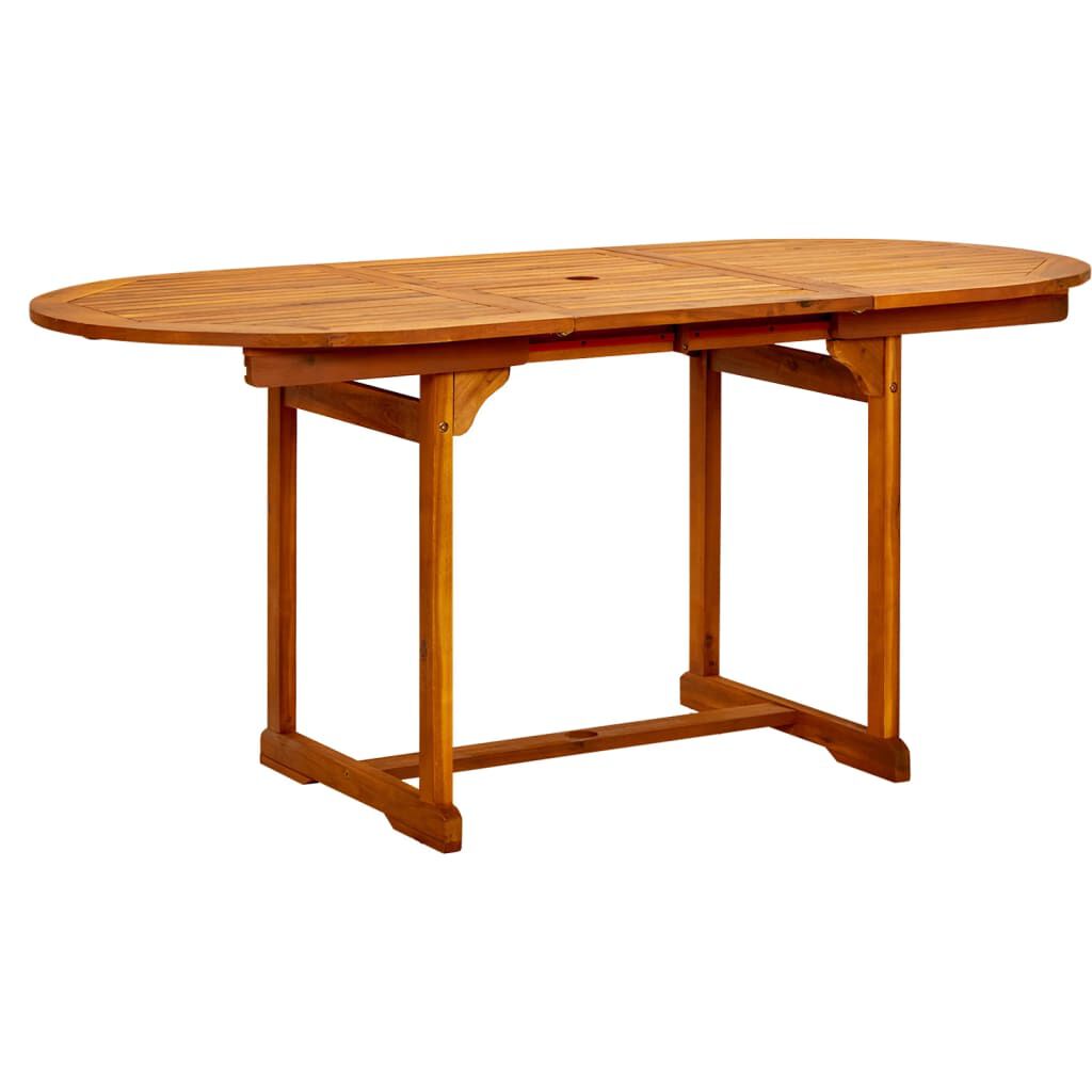 vidaXL Τραπεζαρία Κήπου (120-170) x 80 x 75 εκ. από Μασίφ Ξύλο Ακακίας