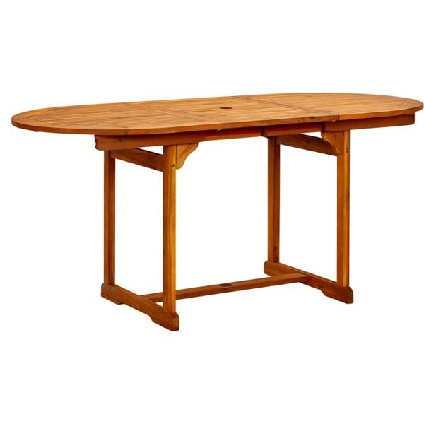 vidaXL Τραπεζαρία Κήπου (120-170) x 80 x 75 εκ. από Μασίφ Ξύλο Ακακίας