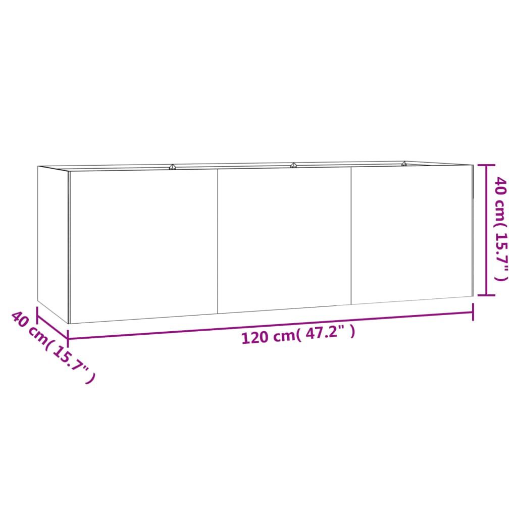 vidaXL Ζαρντινιέρα 120 x 40 x 40 εκ. από Ατσάλι Σκληρυθέν στον Αέρα