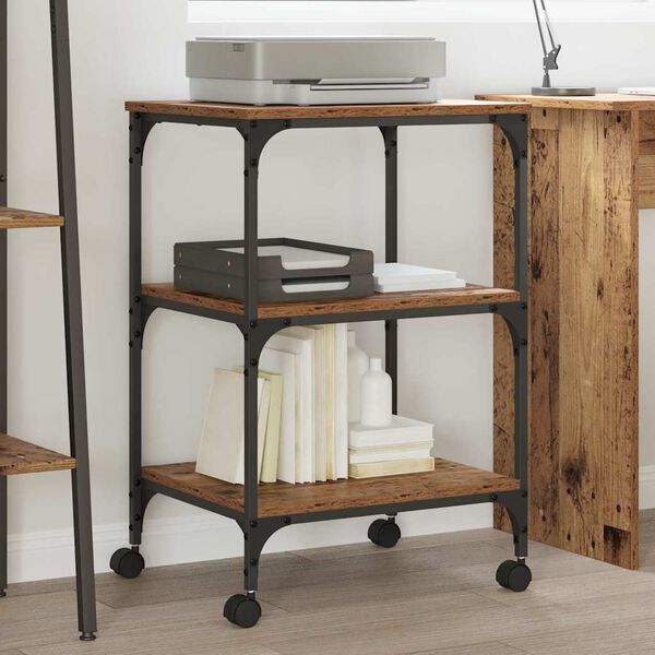 vidaXL Σταντ Εκτυπωτή Παλιό Ξύλο 50 x 41 x 75 εκ Επεξεργασμένο ξύλο