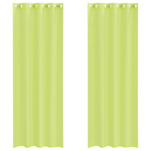 vidaXL Κουρτίνες Voile με ροδέλες 2 τεμάχια Πράσινο Μήλο 140x260 εκ.