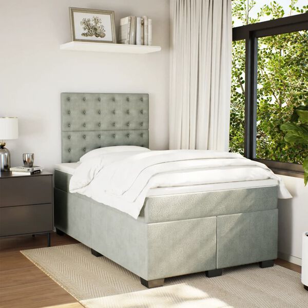 vidaXL &Kappa;&rho;&epsilon;&beta;ά&tau;&iota; Boxspring &mu;&epsilon; &Sigma;&tau;&rho;ώ&mu;&alpha; &Alpha;&nu;&omicron;&iota;&chi;&tau;ό &Gamma;&kappa;&rho;&iota; 120x200 &epsilon;&kappa;. &Beta;&epsilon;&lambda;&omicron;ύ&delta;&iota;&nu;&omicron;