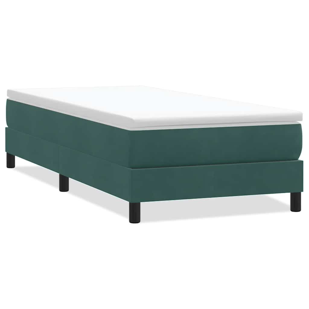 vidaXL Box Spring Κρεβάτι χωρίς στρώμα Σκούρο πράσινο Βελούδινο